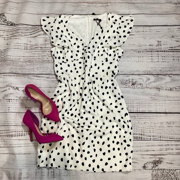 131. DKNY White & Blue Sheath Dress NWT Size 14 - Picture 1 of 6